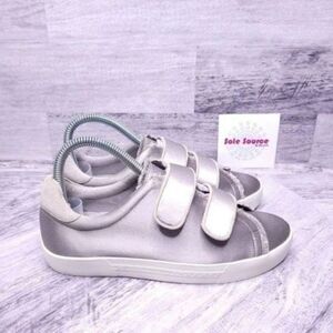 Joie Diata Low Top Casual Satin Sneaker Gray Silver sz 36.5 Women's sz 6.5 NEW